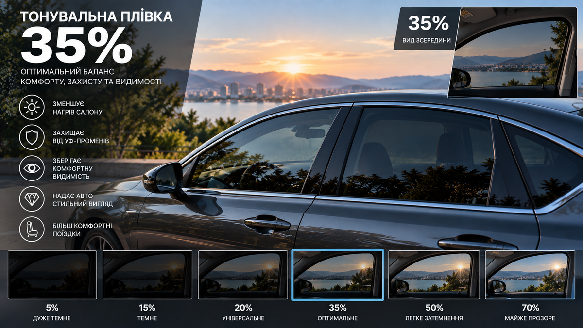 Тонувальна плівка 35%: характеристики та застосування