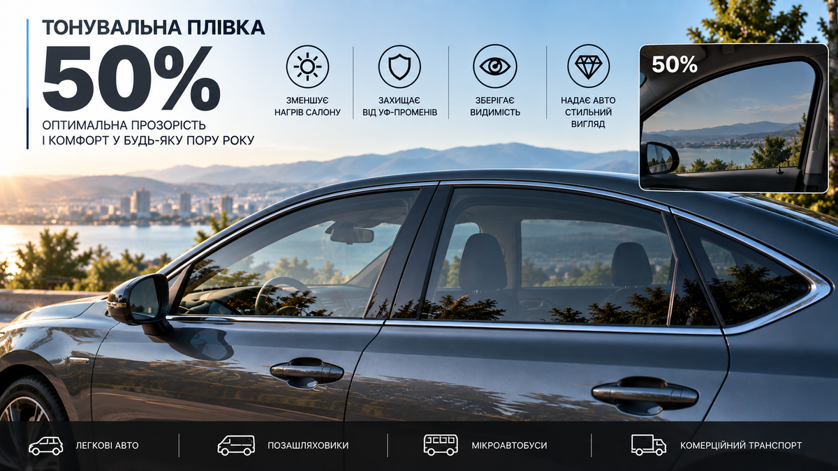 Тонувальна плівка 50%: характеристики та застосування