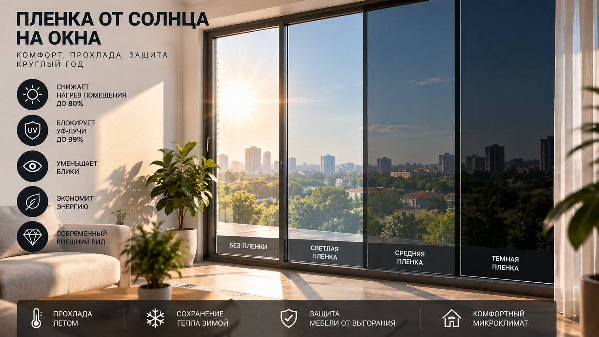 Пленка от солнца на окна: какую выбрать