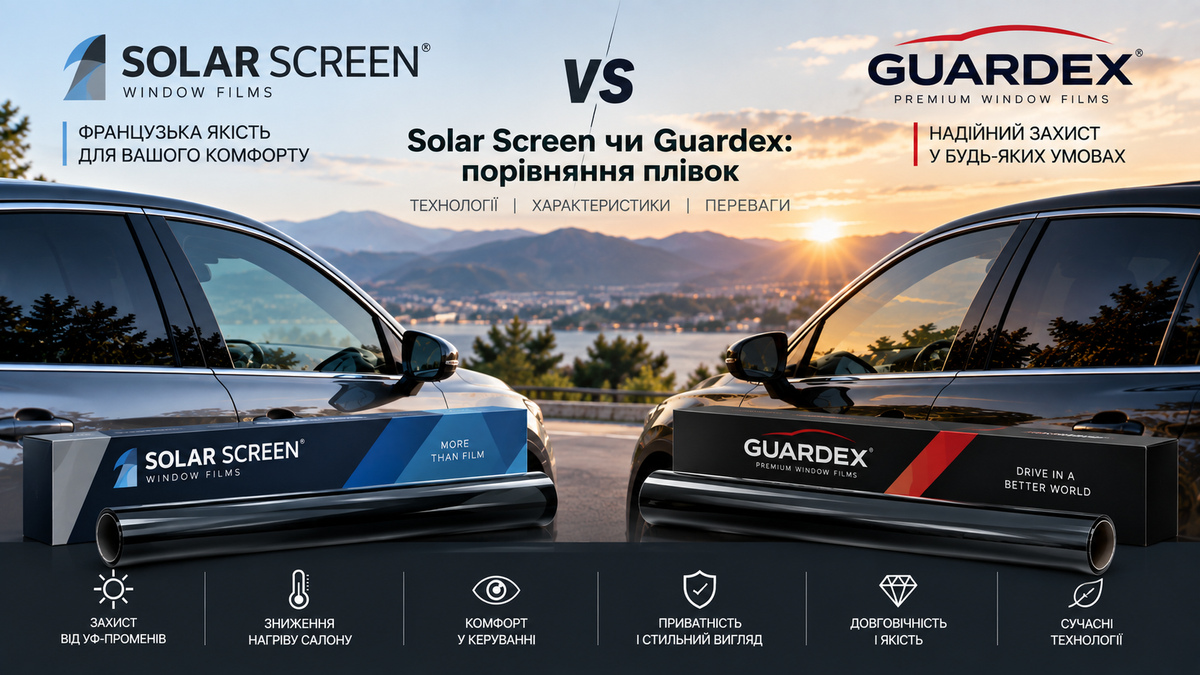 Solar Screen чи Guardex: порівняння плівок
