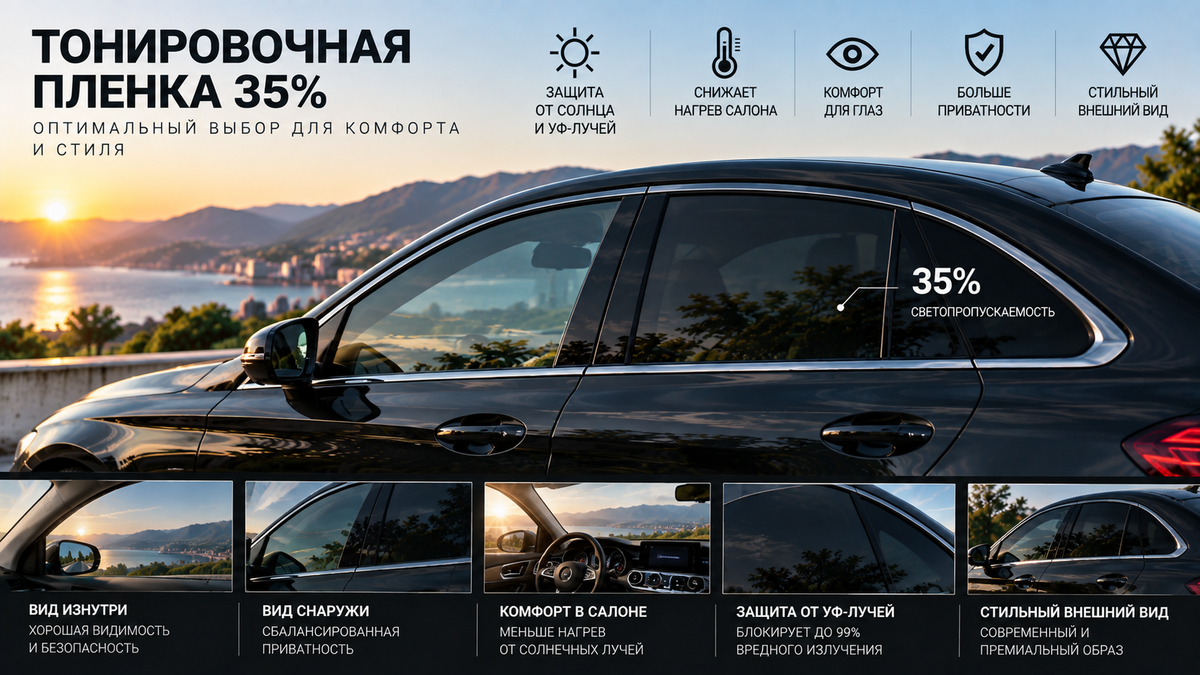 Тонировочная пленка 35%: особенности и применение