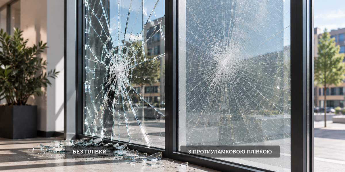 Протиуламкова плівка для скла: надійний захист вікон, вітрин і скляних конструкцій