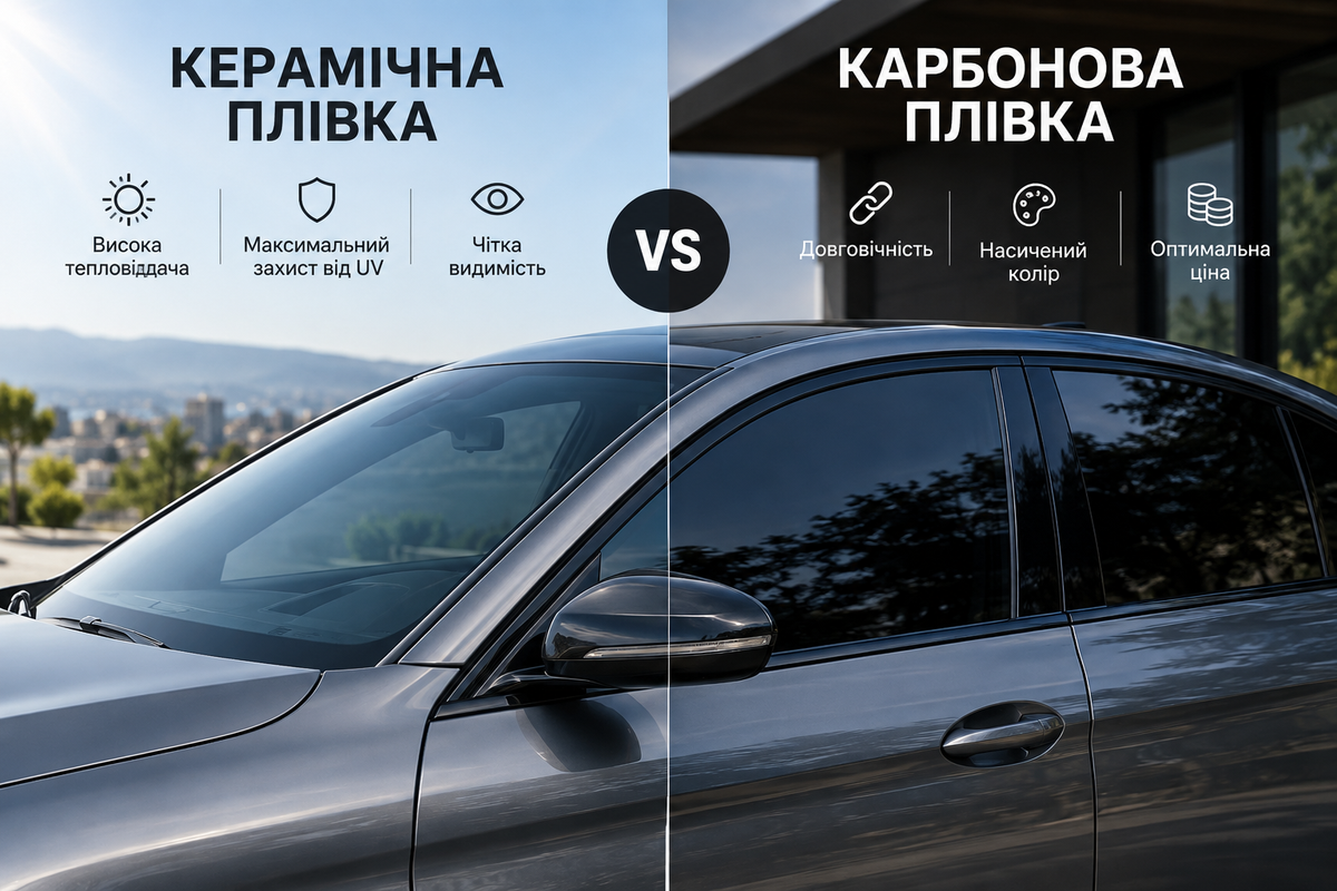 Керамічна чи карбонова плівка для авто: що краще