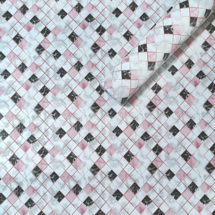 Самоклеюча плівка рожева мозаїка 0,45х10м (KN-X0187-1) SW-00001233 1
