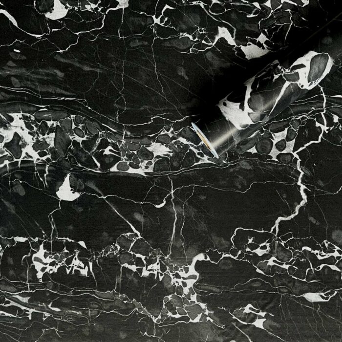 Самоклеюча плівка чорний мармур з білим 0,45х10мх0,07мм (2016-1) SW-00001280 1